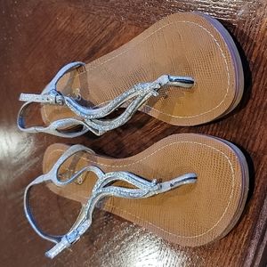 Guess, size 7.5, silver sandals